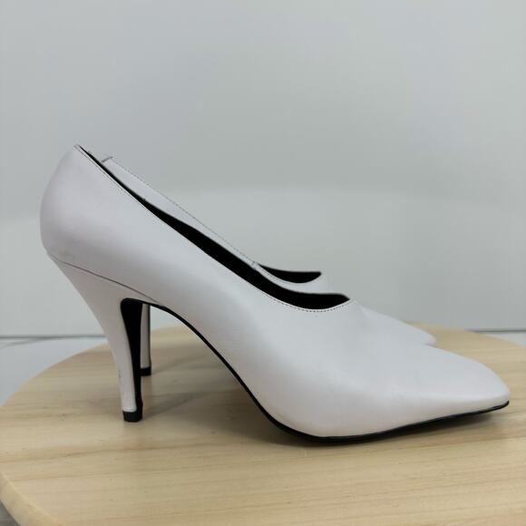Jeffrey Campbell Women's Shoes Natalya Square Toe Pumps Size 10 White Minimalist - Picture 3 of 13